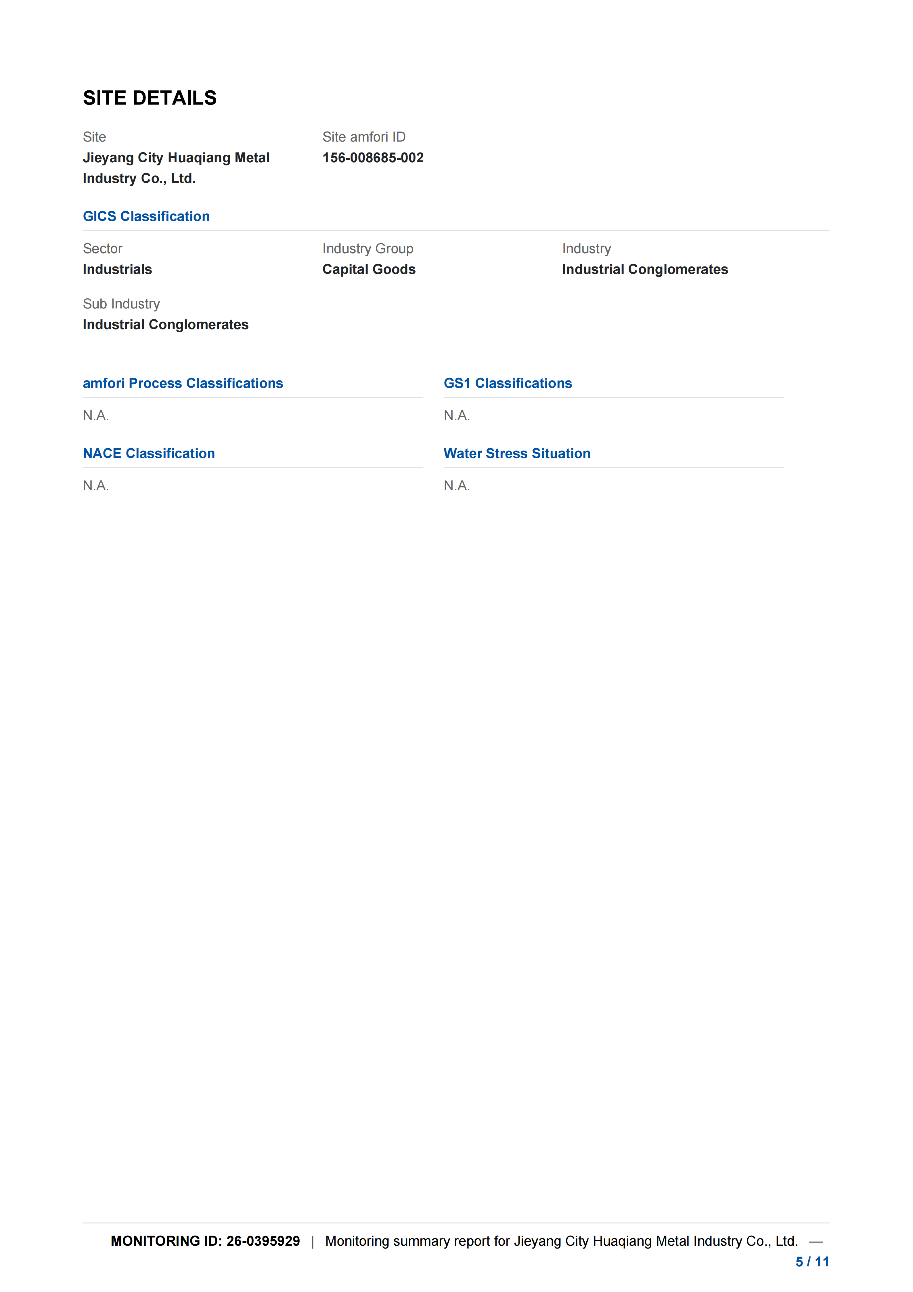 BSCI certification document related to stainless serving cutlery manufacturing