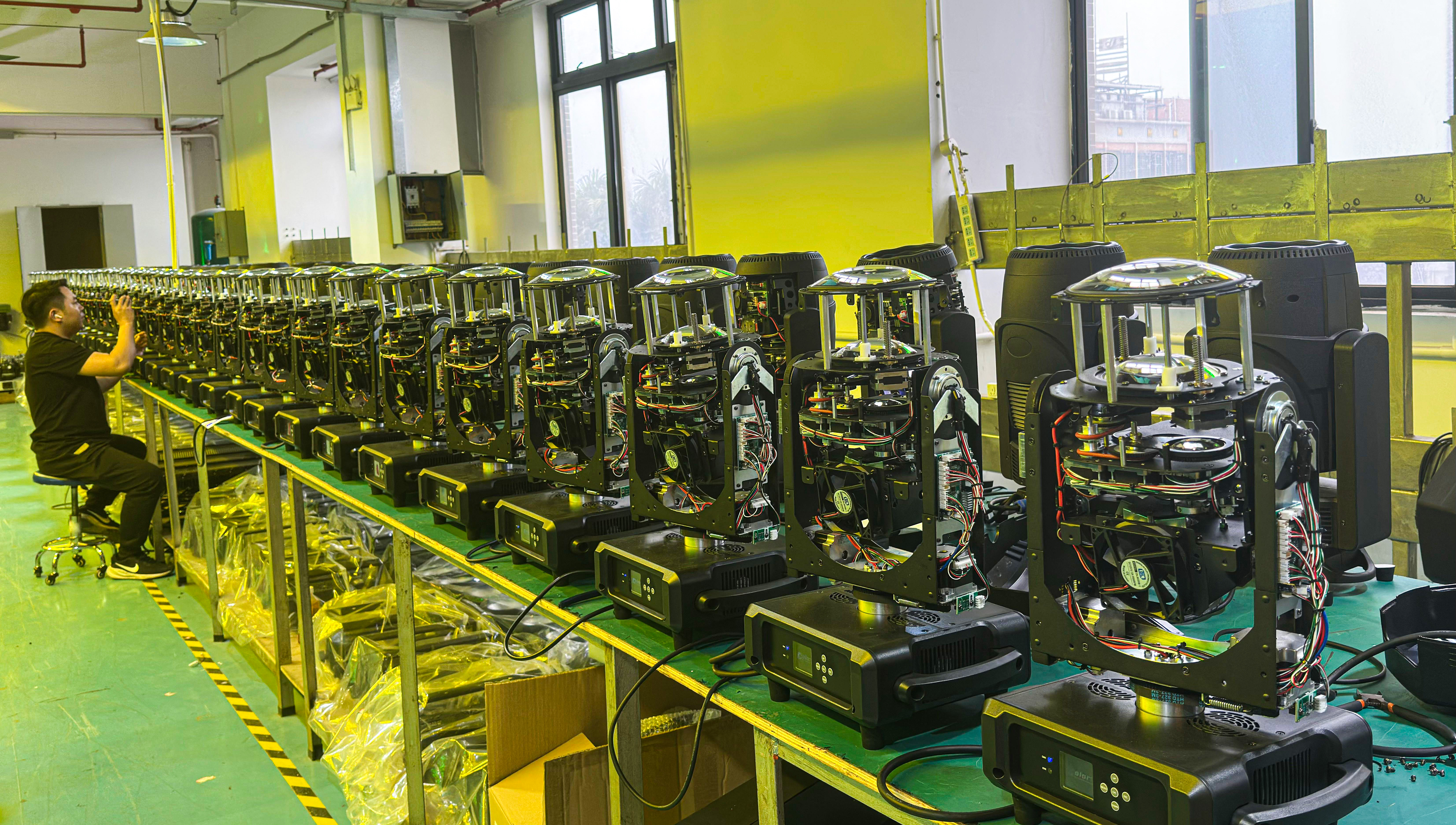 Strict quality control and burn-in testing area for LED PAR Lights