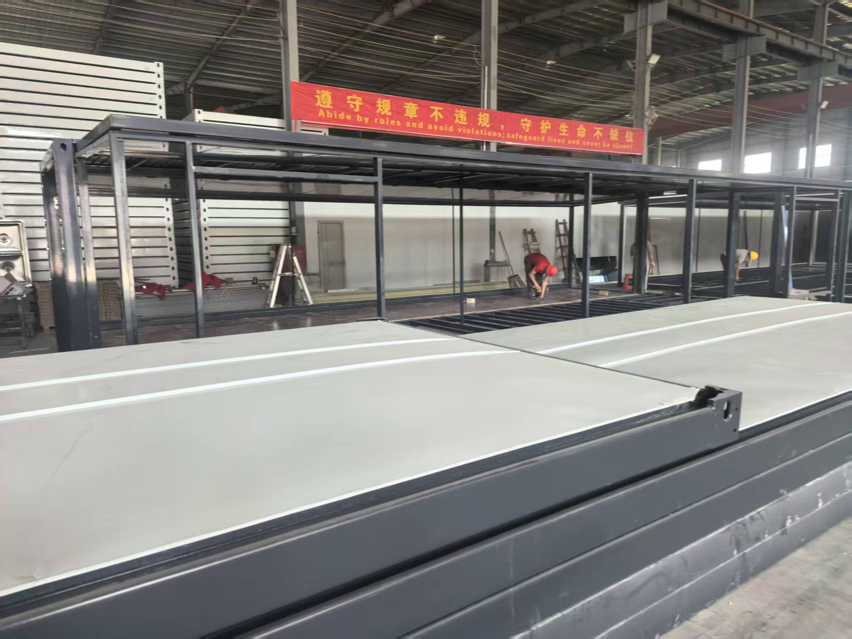 Automated production and assembly line for expandable container houses