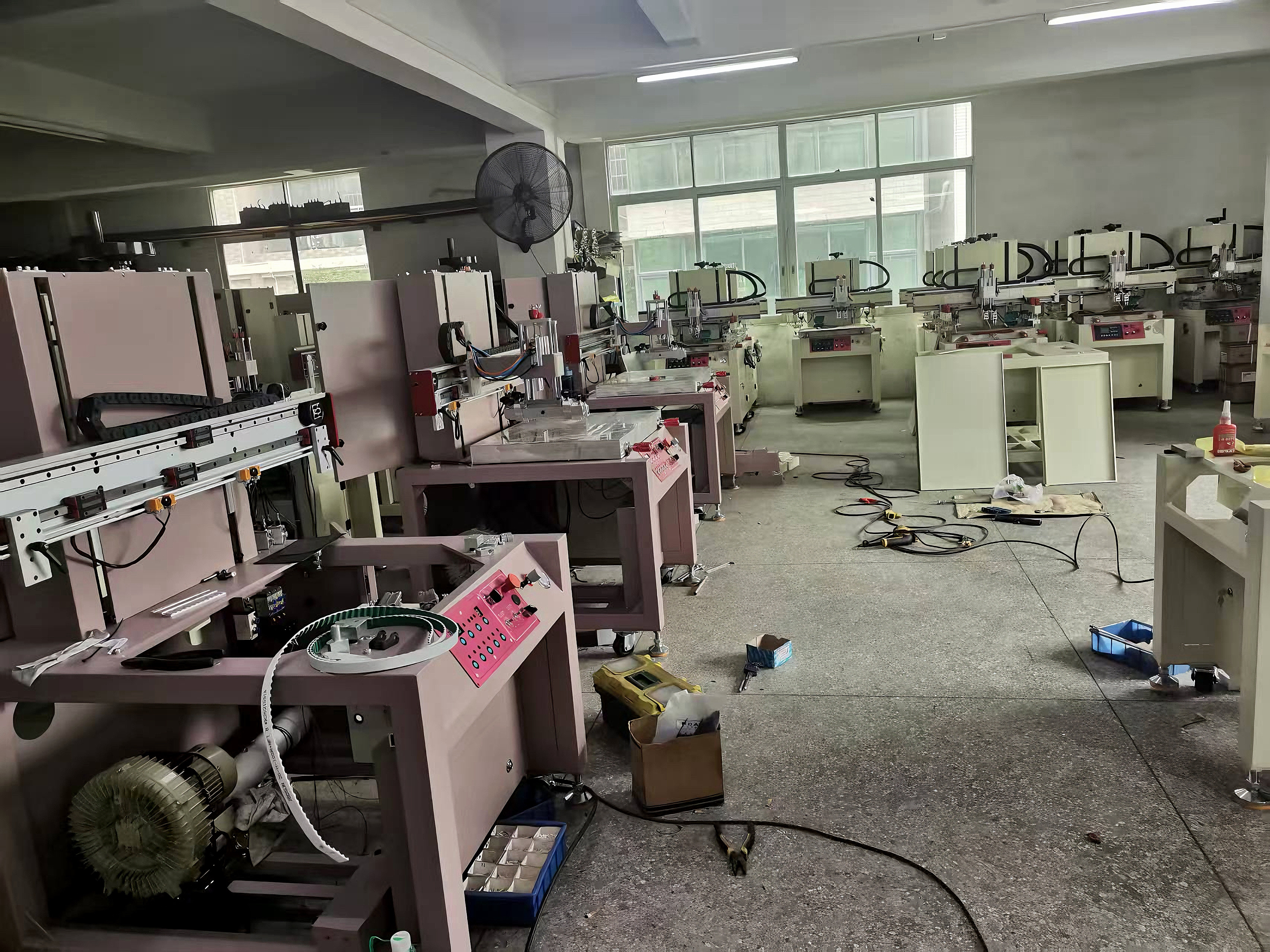 Inspection and quality control area for printing equipment