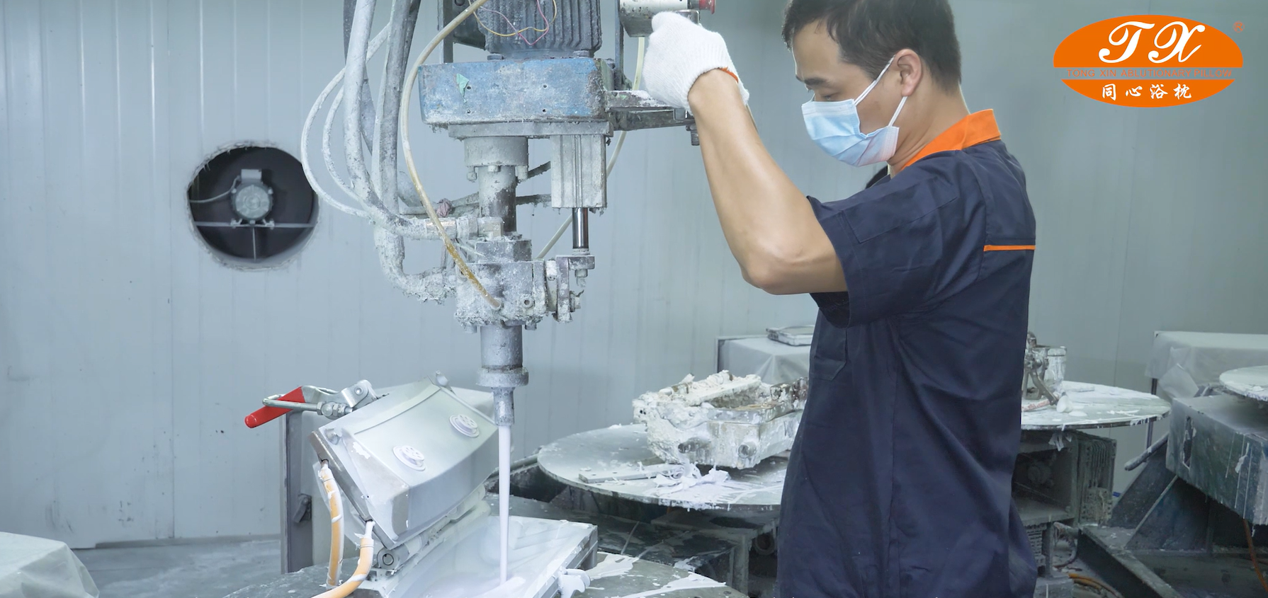Industrial manufacturing facility for polyurethane and EVA bathroom accessories