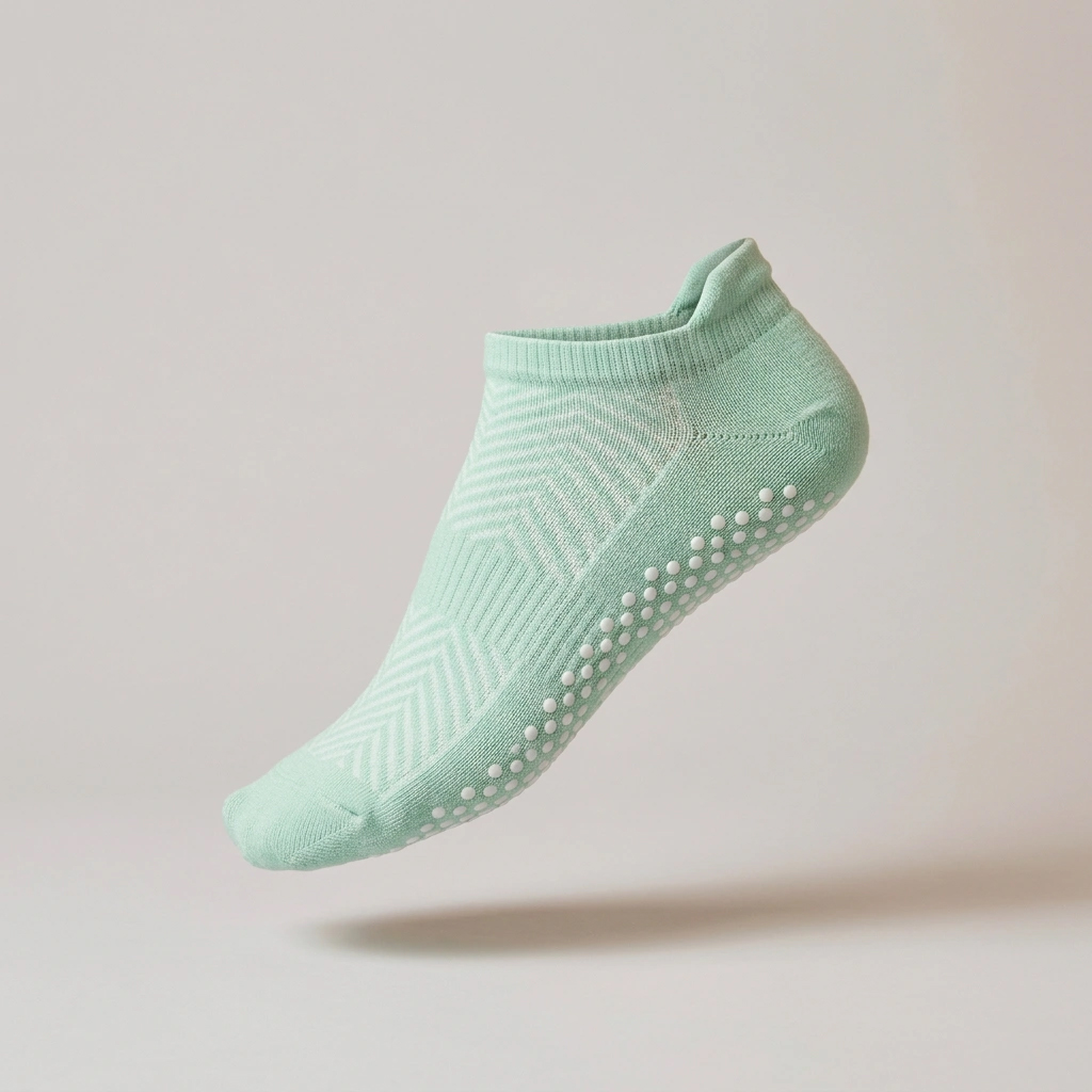 Mint Green Pilates & Yoga Socks with PVC/Silicone Grips