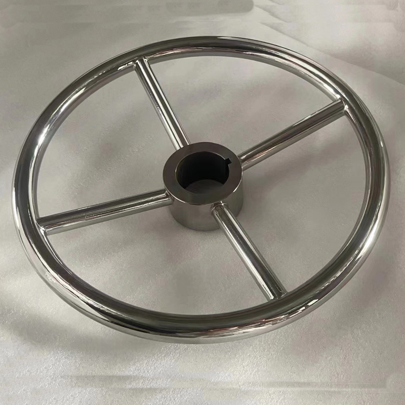 Custom machine spoked handwheel manufactured with high precision tolerances