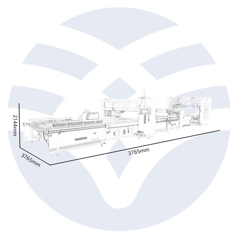 Dimensions of YT-PJ-2D Mattress Spraying Line