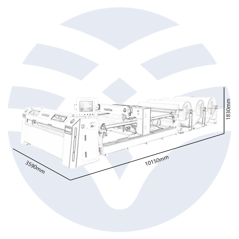 Dimensions and technical specifications of YT-DZHF-2 mattress quilting machine