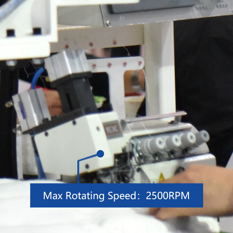Mattress flanging machine sewing configuration