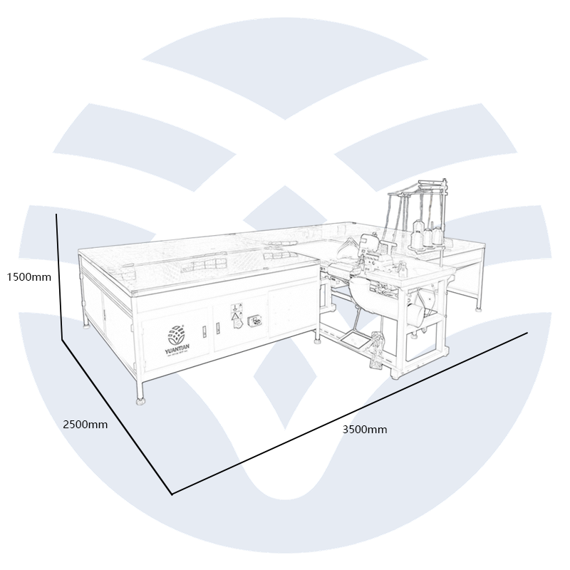 YT-DS-8B+YT-KQT-4 Mattress Flanging Machine with Air Blowing Table