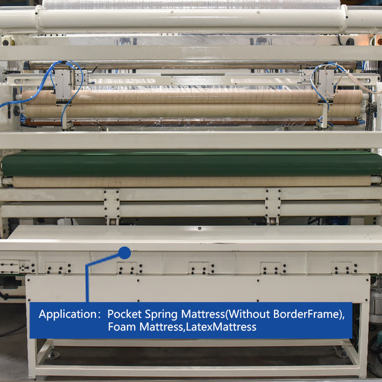 YT-BZ-6B Semi-Automatic Mattress Compressing and Rolling Packing Machine in operation