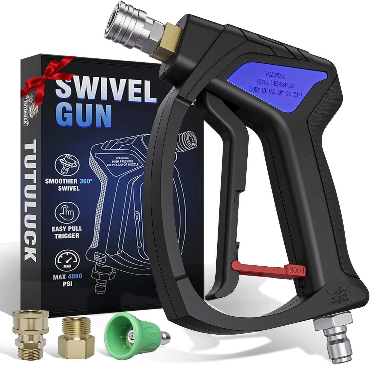 Bulk pressure washer gun with durable brass valve internal structure