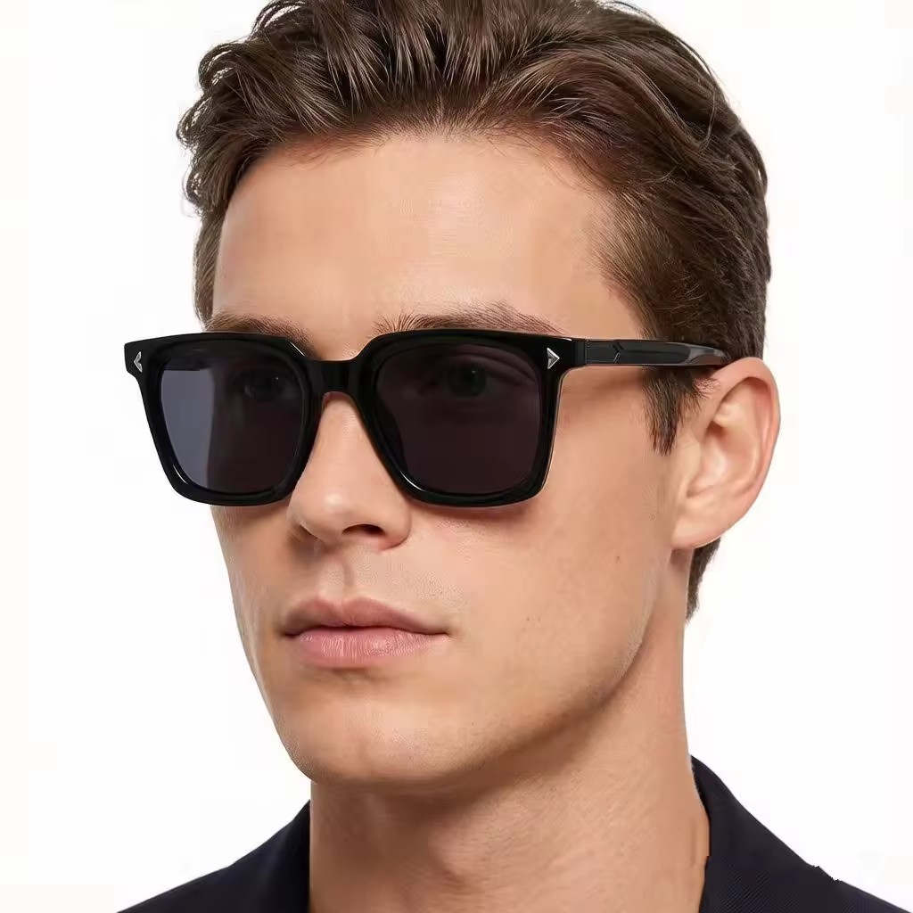 Custom Logo Vintage Men Women Black Driving Sun Glasses UV400 TR90 Big Frame Square Sunglasses mold development
