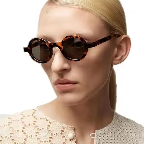 Custom Logo 2026 Trendy Retro Men Rivets Punk Sun Glasses UV400 Small Frame Round Women Sunglasses