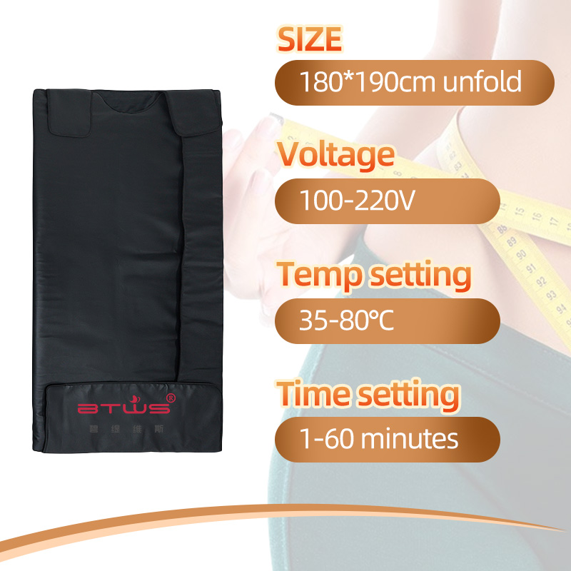 Pu single zone Infrared Sauna Blanket Velcro Type BW-801 with customized SGS leather