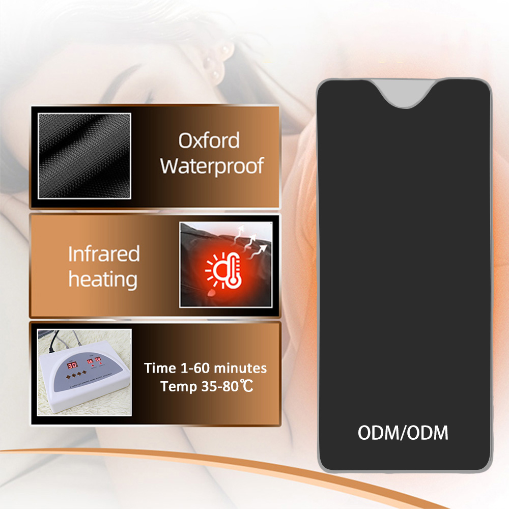 Commercial Oxford infrared sauna blanket with dual-zone heating to prevent melting and ensure safety