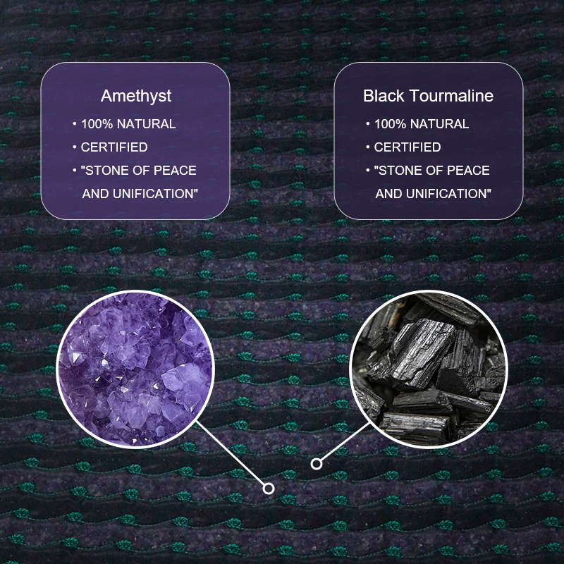 Therapeutic crystal layers of the amethyst heating mattress