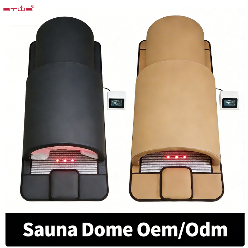 BW-8053 3 zone Infrared Sauna Dome featuring premium leather exterior and touch screen controller