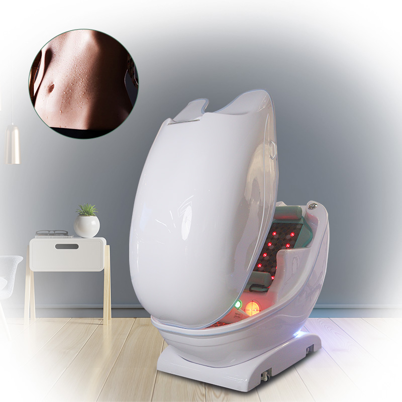 BW-666 wet steam sauna capsule product view with red light therapy system