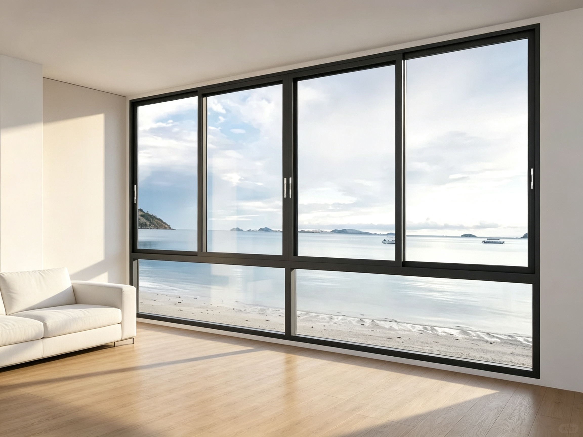 Thermally broken aluminum sliding window frame section