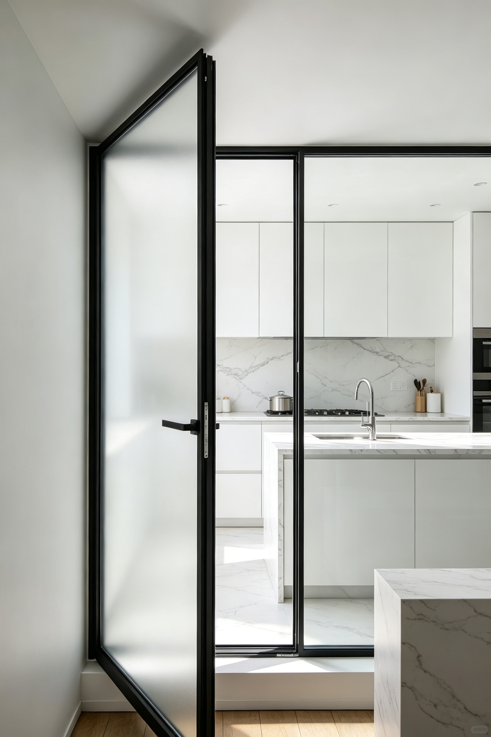 Customized commercial swing door with precise smart lock cutouts