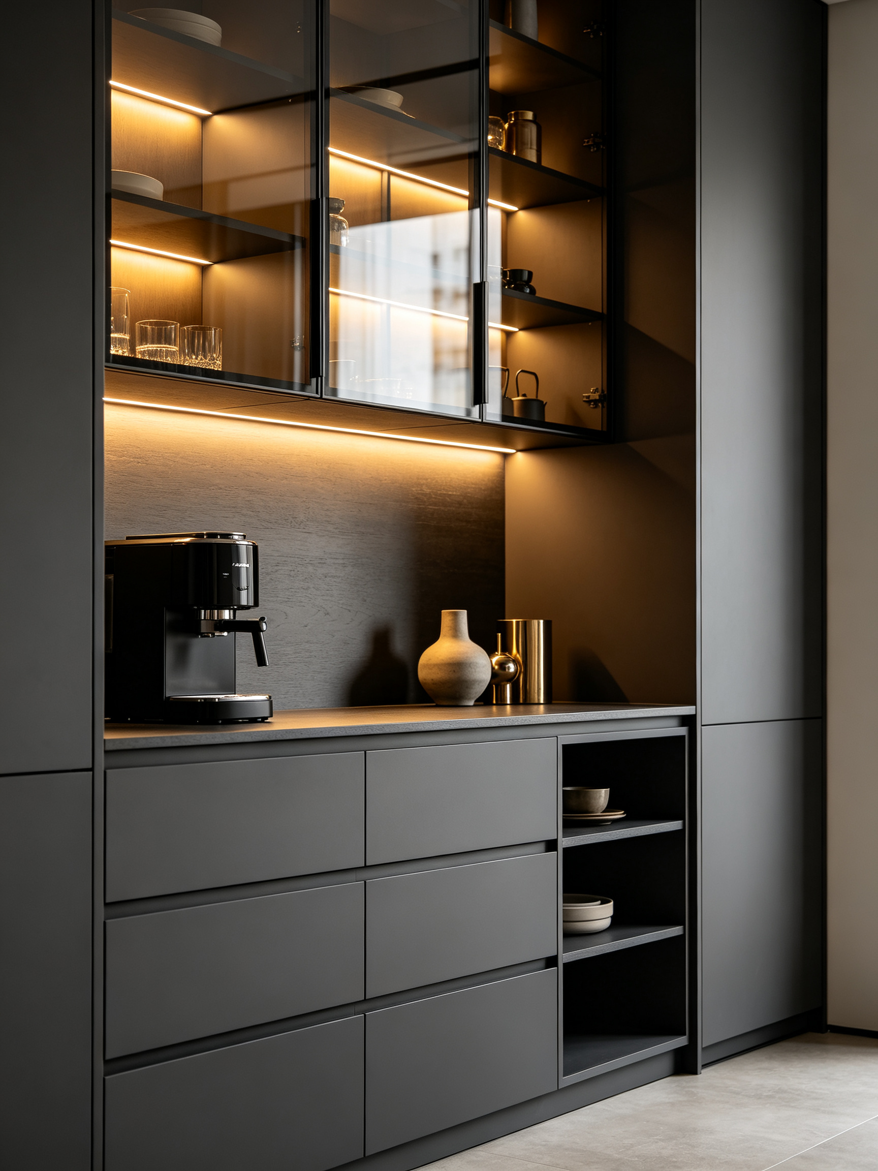 Durable kitchen sideboard cabinet showing premium surface finish