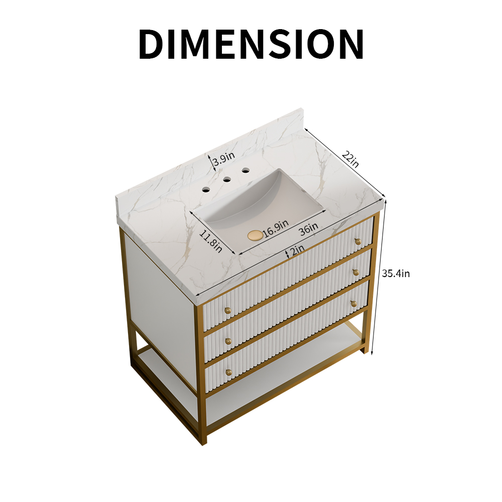 Standard 36-inch freestanding vanity dimensions for multi-family housing