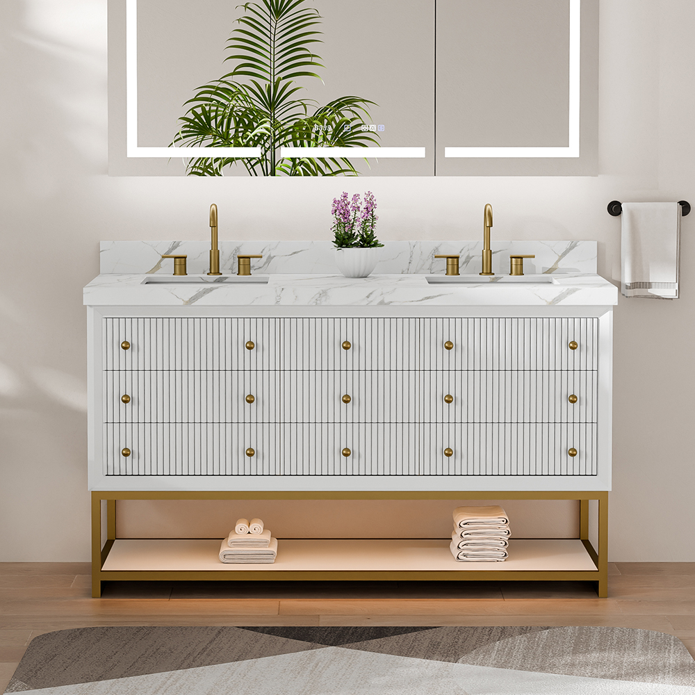 60-inch freestanding vanity with double sink