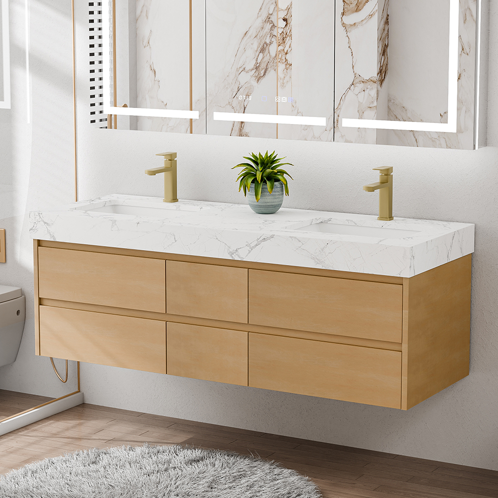 What are the standard weight capacity requirements for commercial-grade floating vanities?