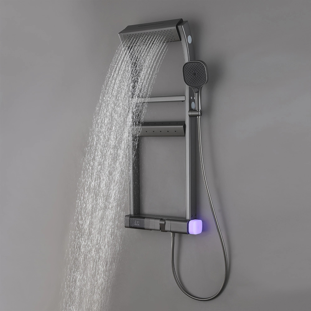 Wall-mounted thermostatic shower system for bathroom applications