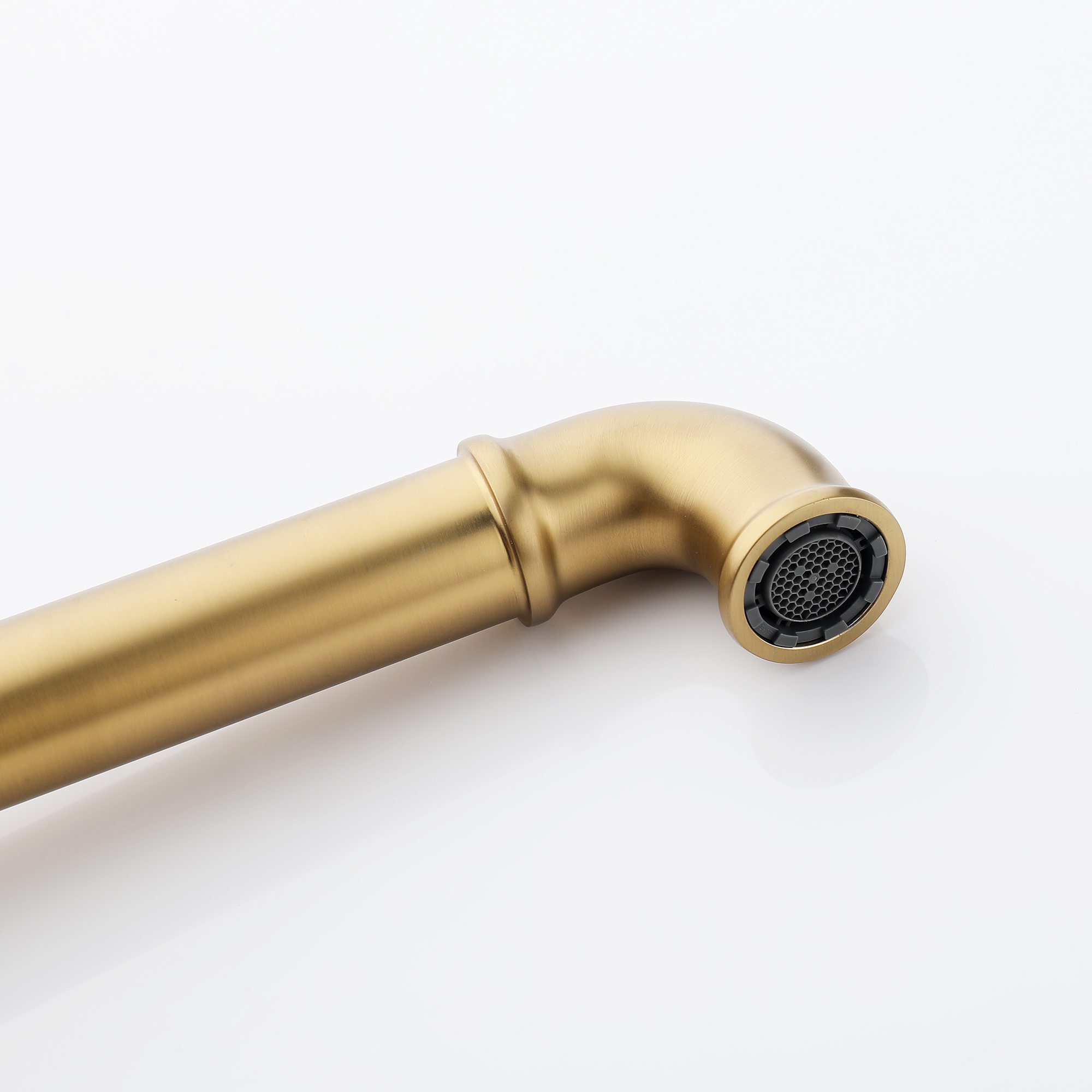 Modern 3-Handle Deck Mounted Roman Tub Faucet in Brushed Gold Finish