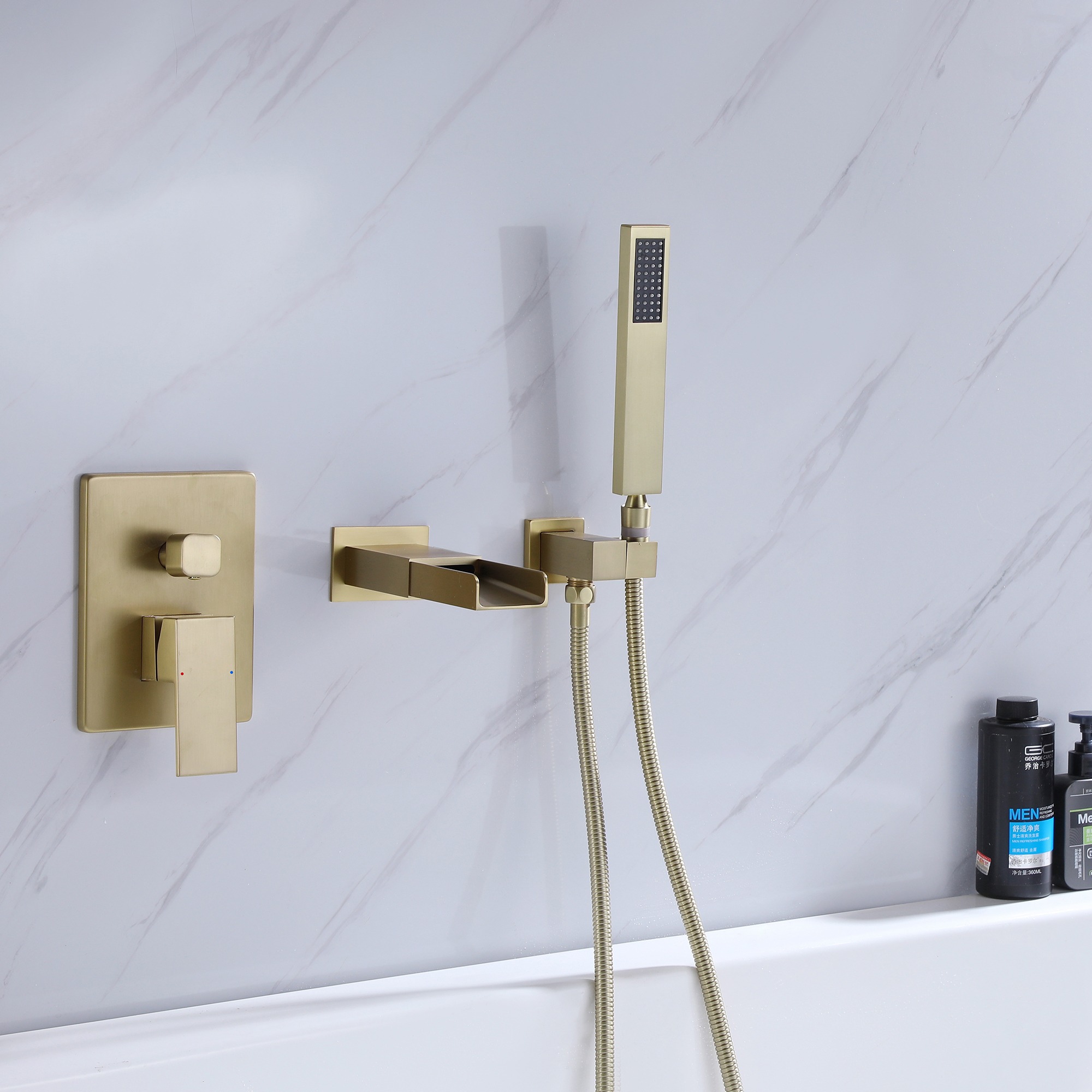 Bathtub faucet components and contemporary shower system details