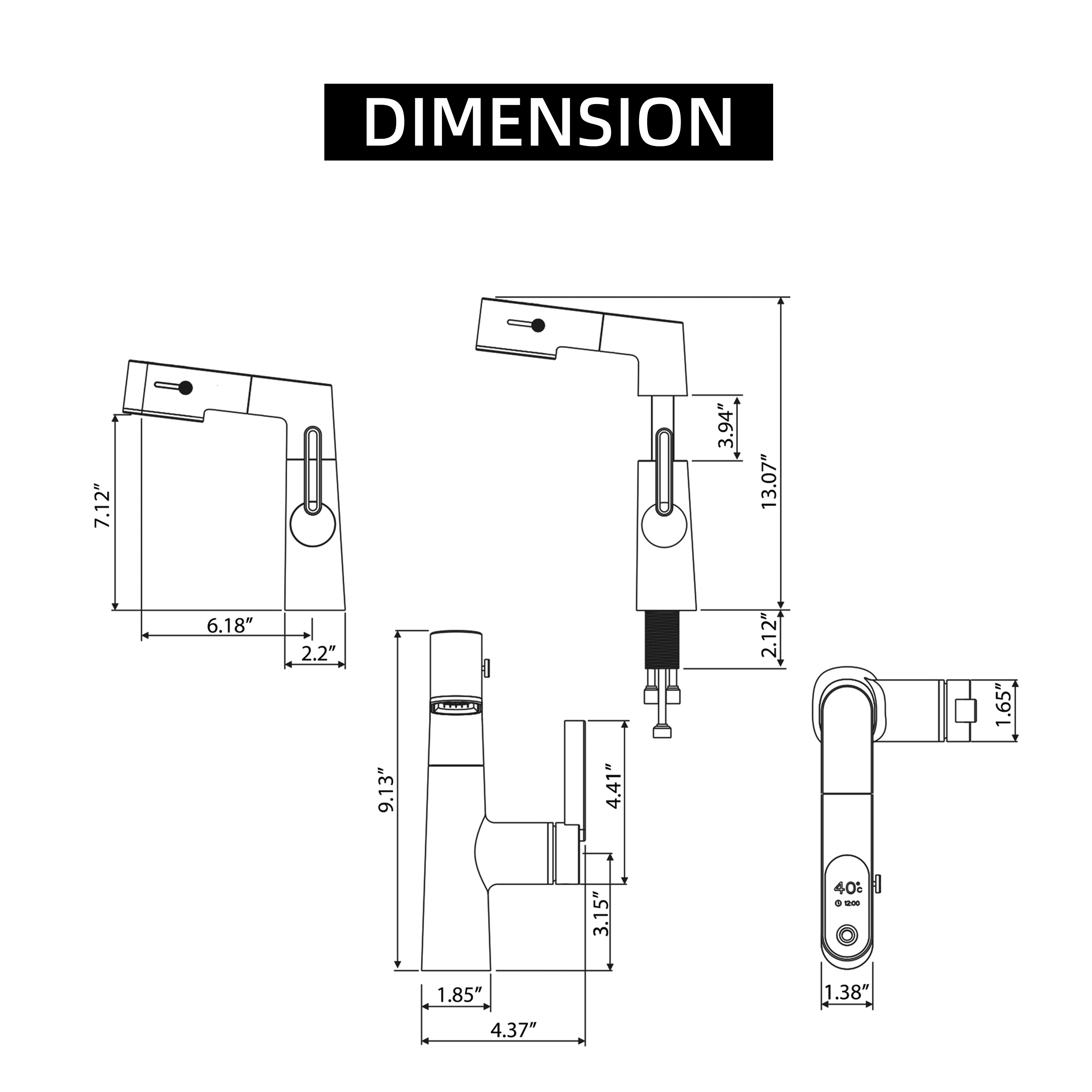 Contemporary single hole deck mounted faucet made of brass with chrome finish