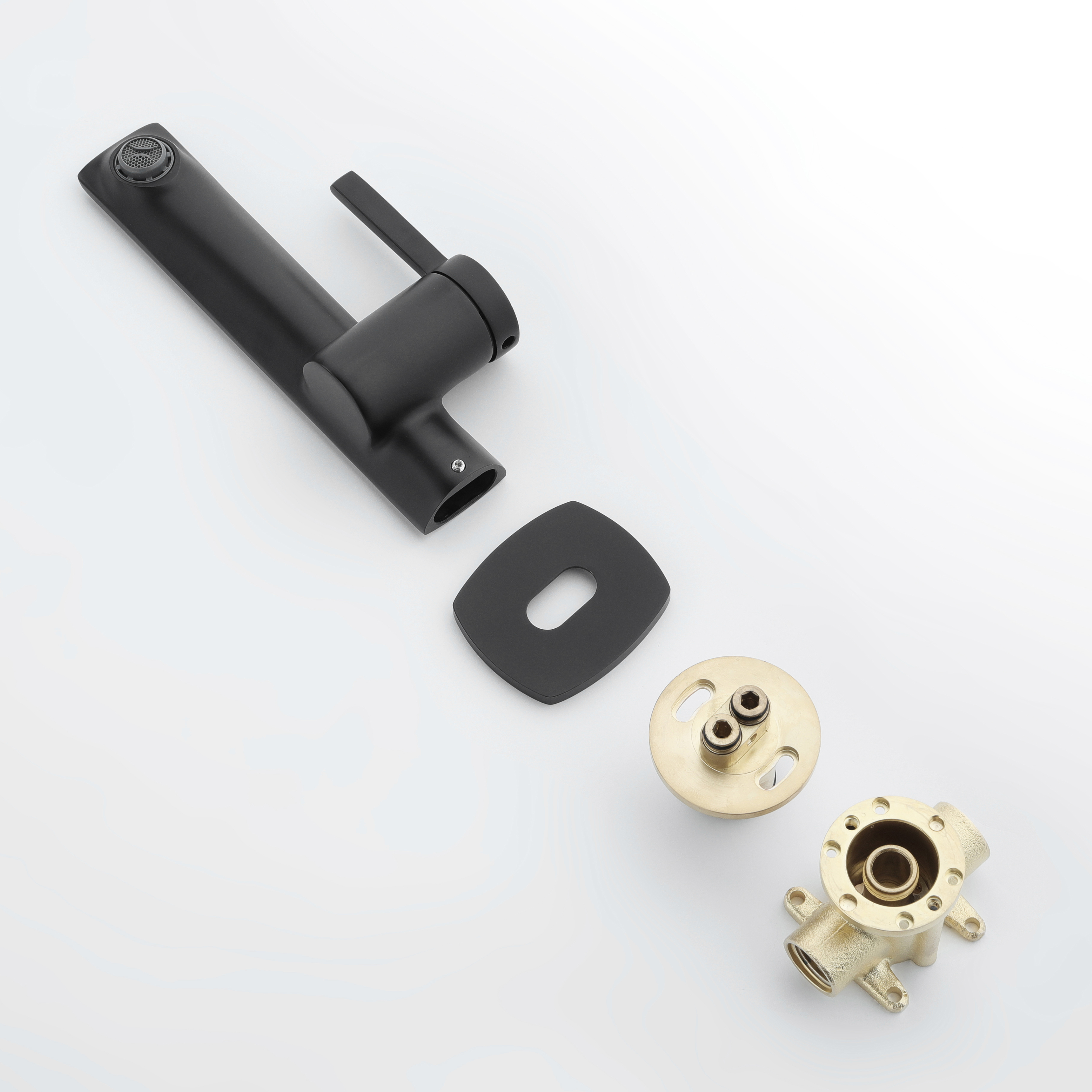 Wall mounted single handle sink faucet installation view