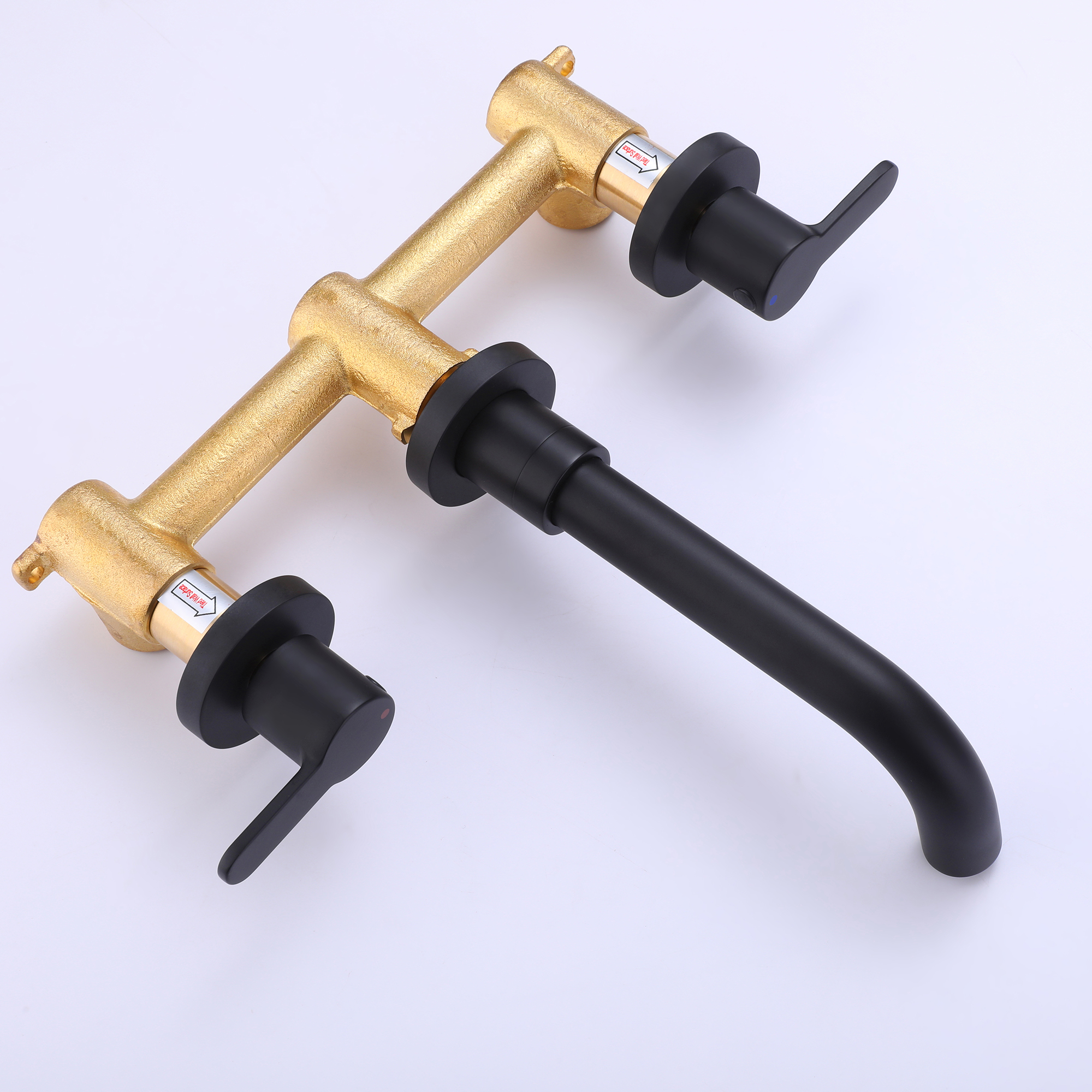 Two-handle wall mounted bathroom faucet product view