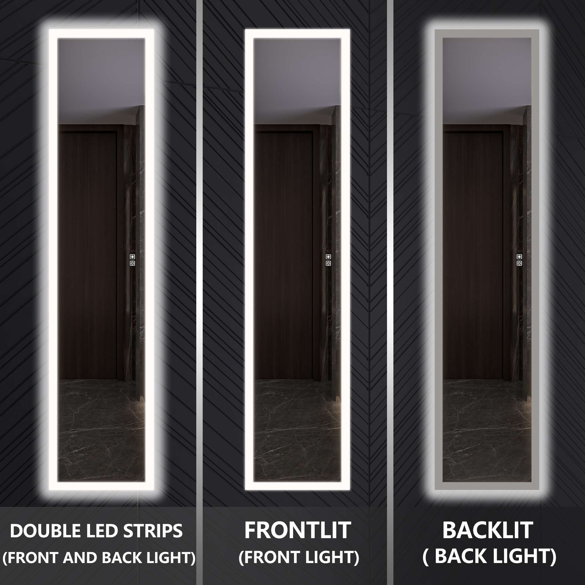 LED medicine cabinet with backlit lighting and built-in outlet
