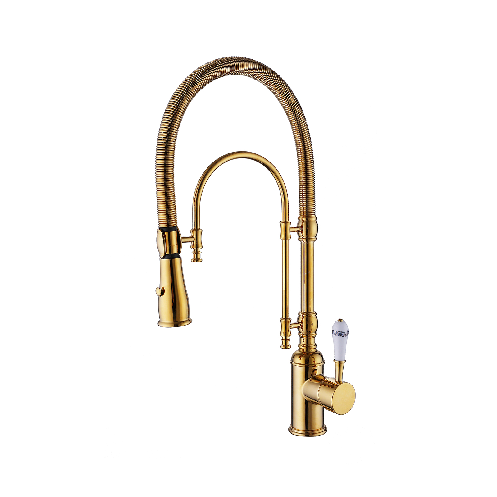 Close-up of Classical Pull Down Kitchen Faucet Single Lever Handle