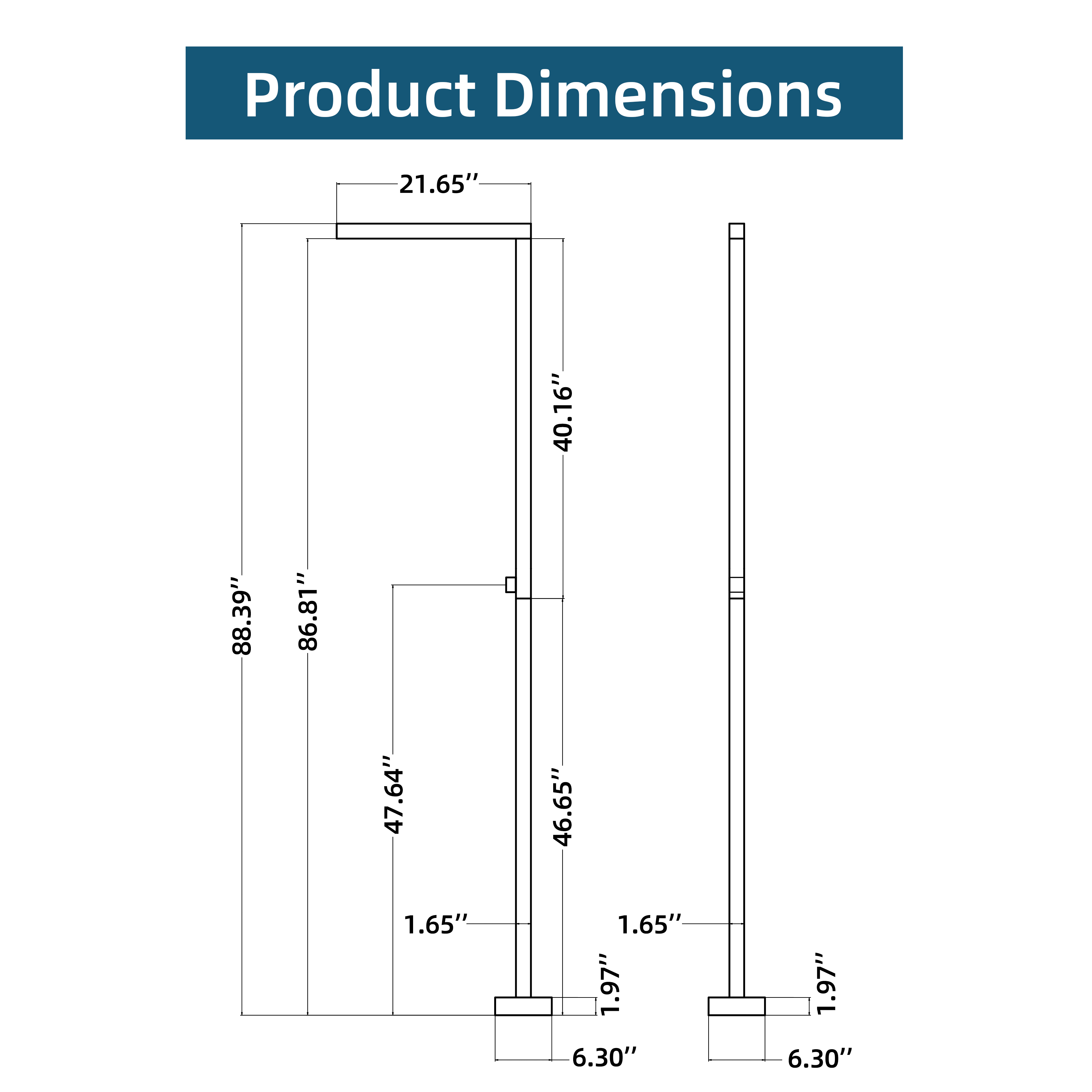 Detail view of the Freestanding Outdoor Shower showing minimalist square design