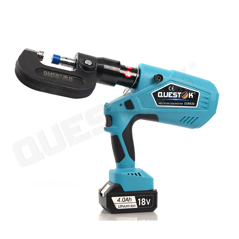 Cordless portable clinching gun for air conditioning casing and galvanized steel joining