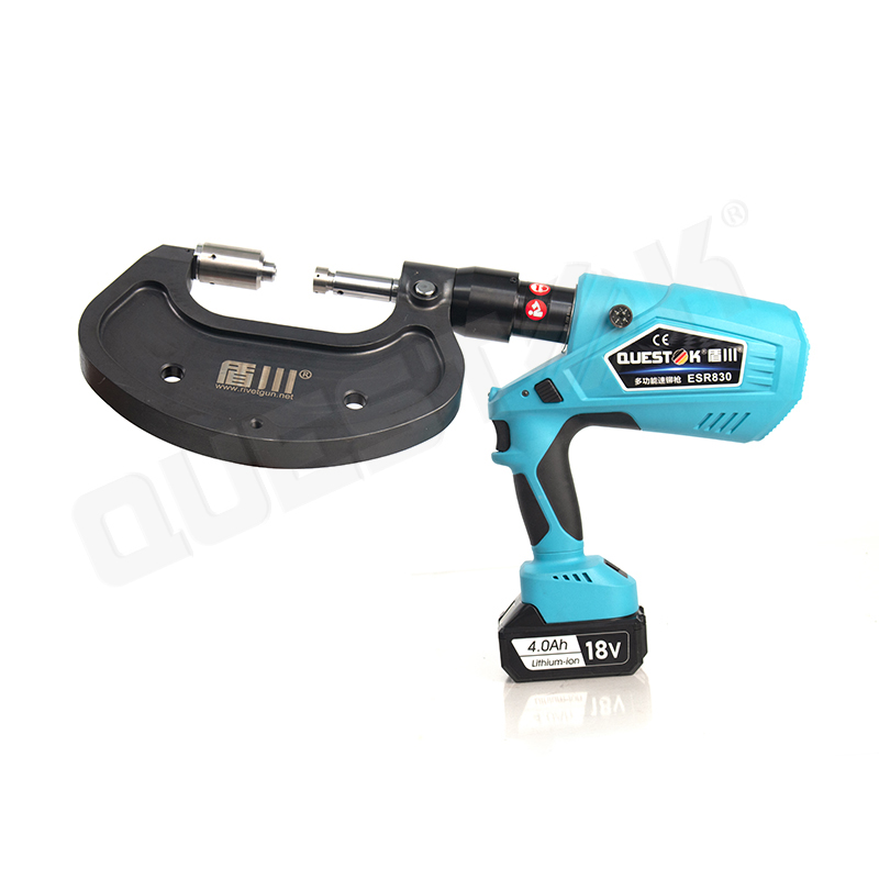 Intelligent handheld cordless PEM nuts and studs pressing tool