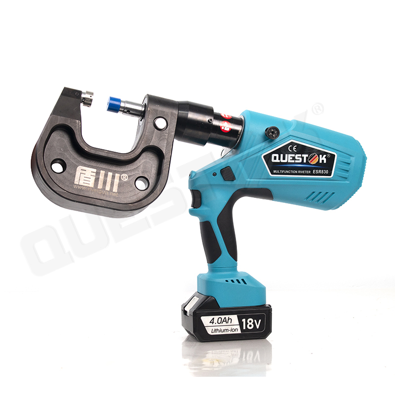 Adjustable-pressure semi-hollow rivet pressing tool