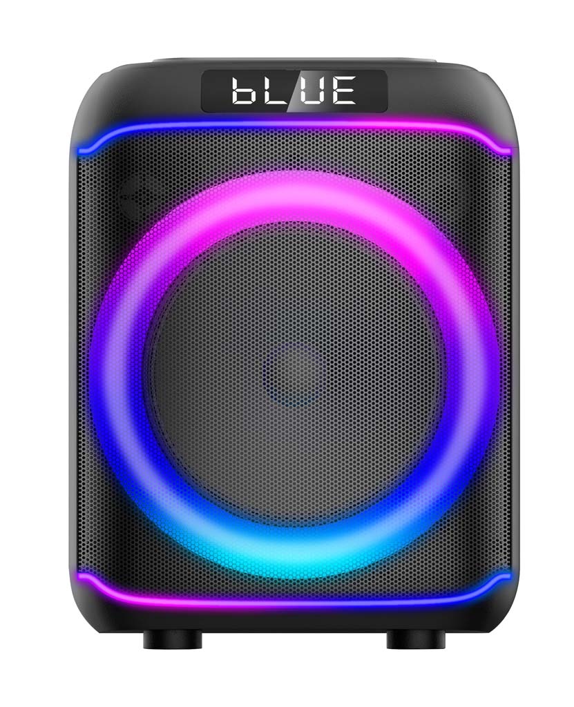 Outdoor portable speaker MTB-BLSP14 side view showing rugged build for wireless speakers for outdoors