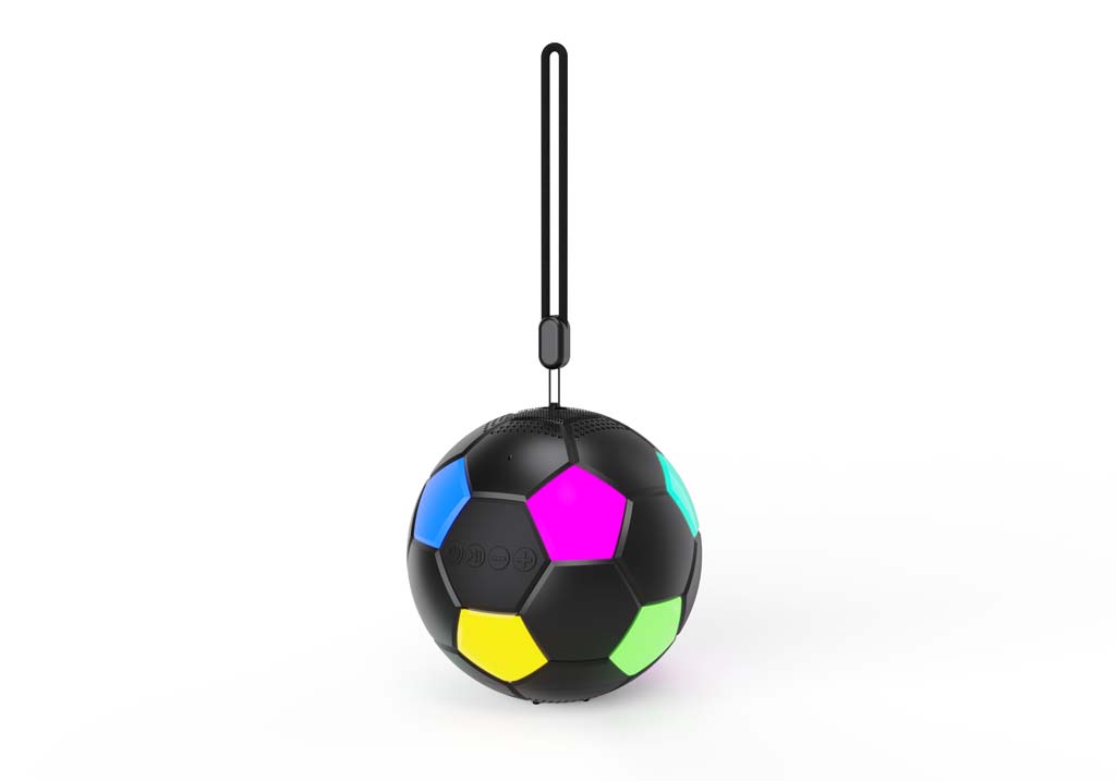 Portable Bluetooth speaker front view showcasing dynamic speaker driver