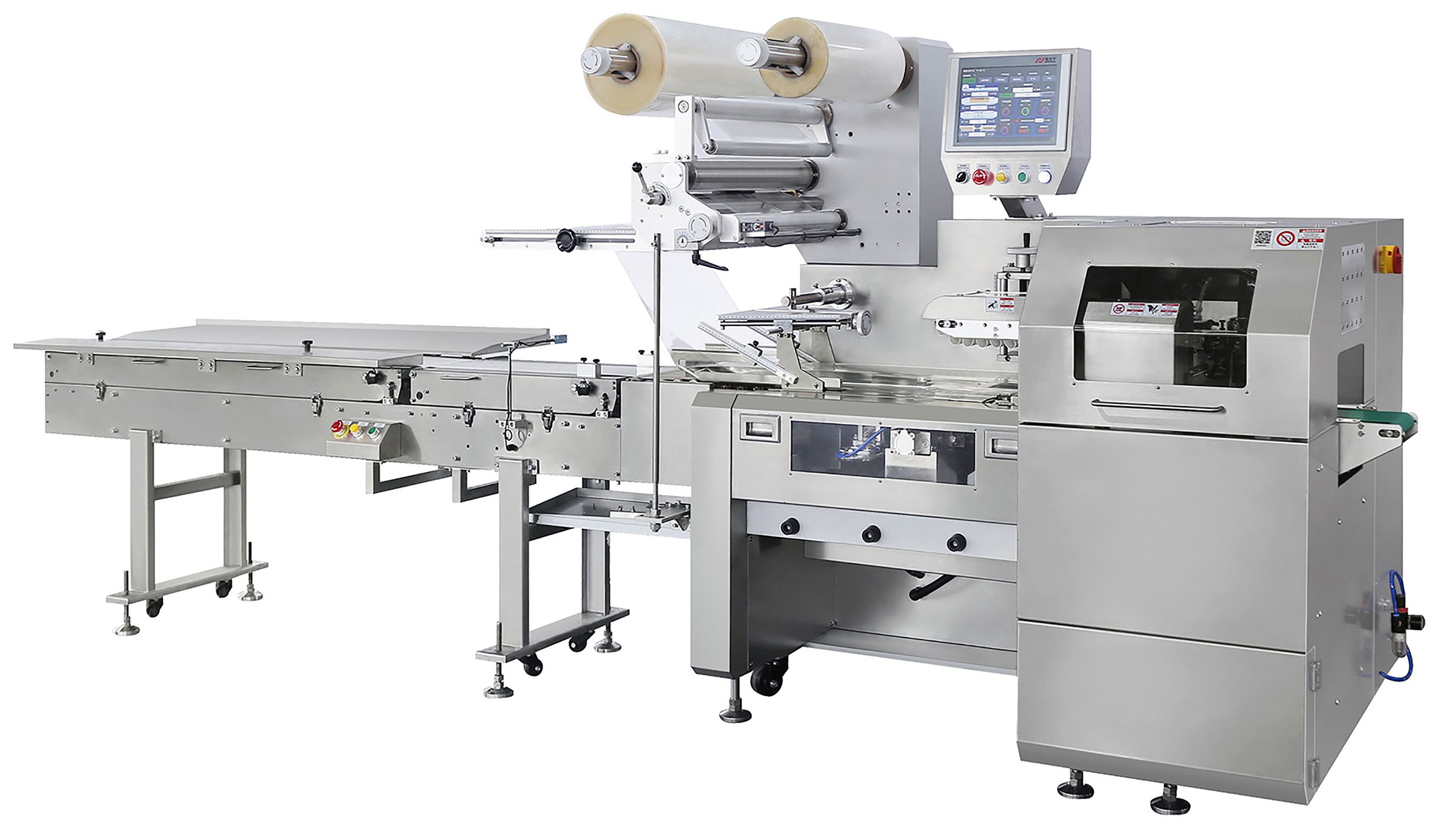 Automatic tortilla packaging line with stacking and collating station