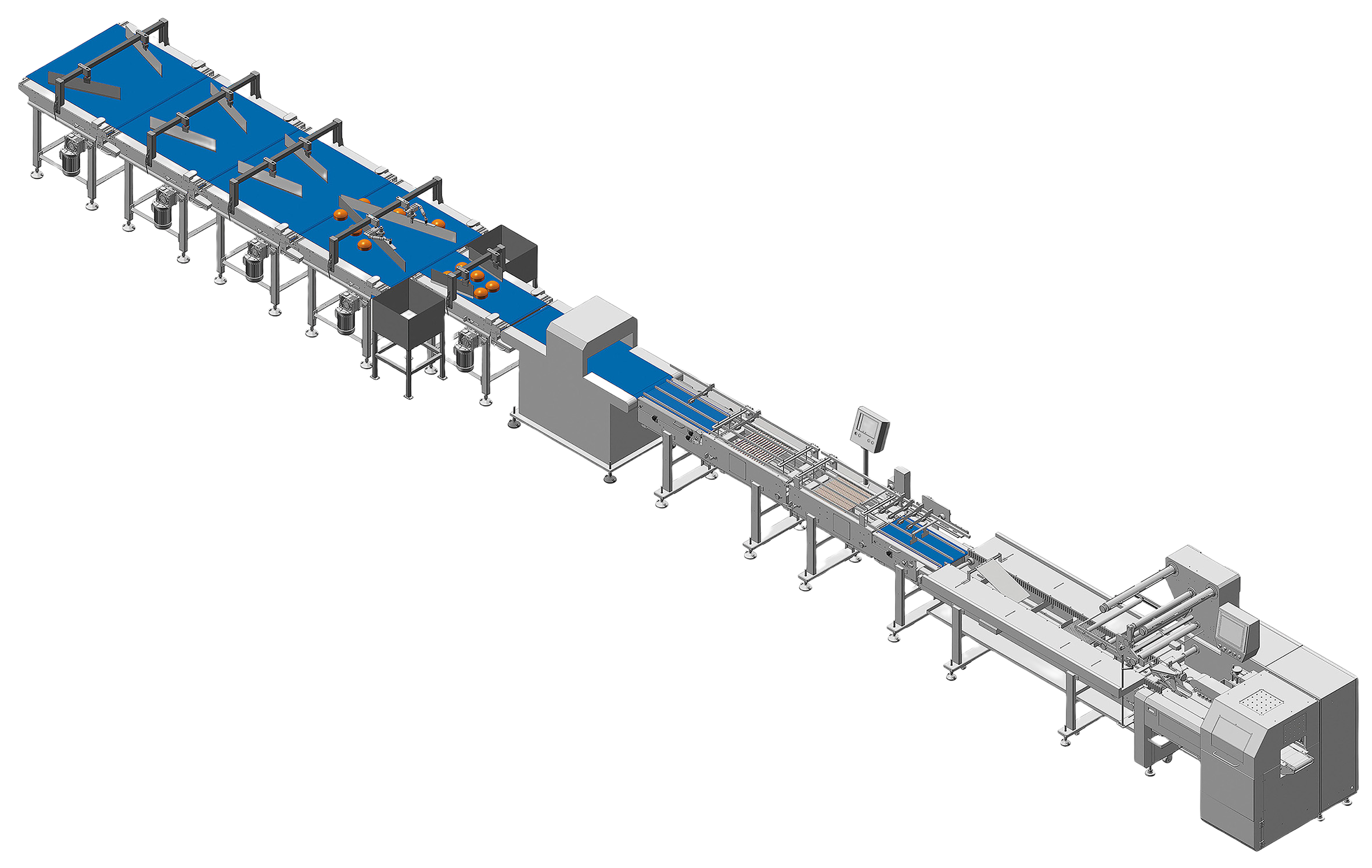 Hamburger Patty Fully Automatic Packaging Line with flow wrapper and interleaving system