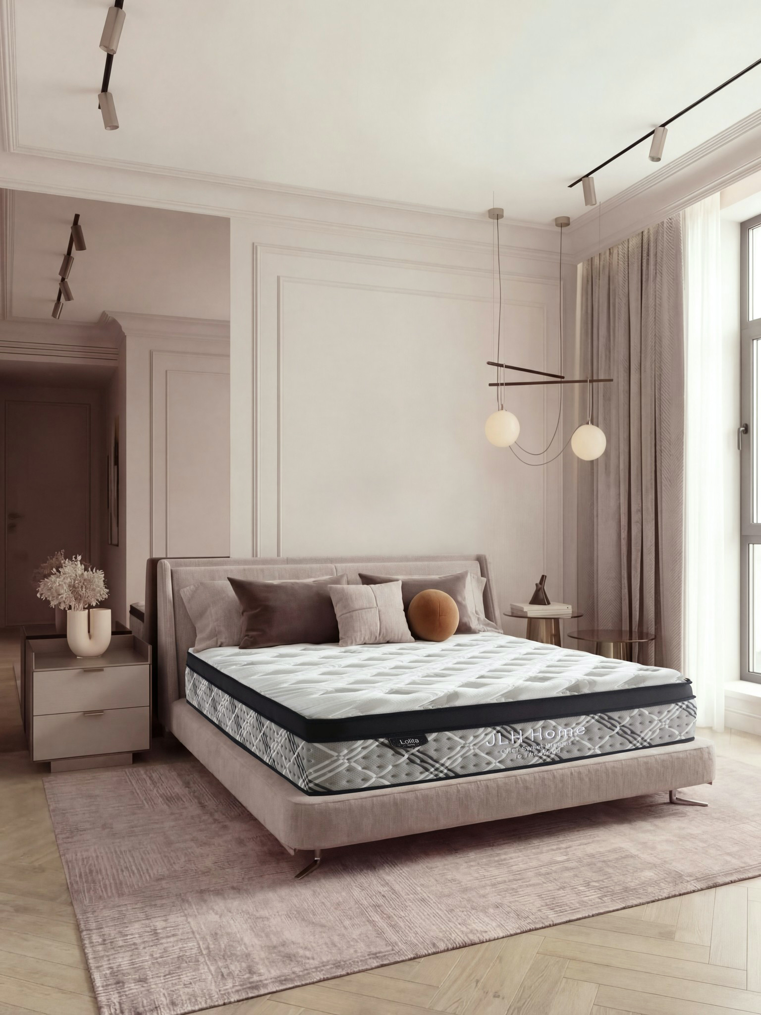 Detailed view of mattress layers and foam edge support system