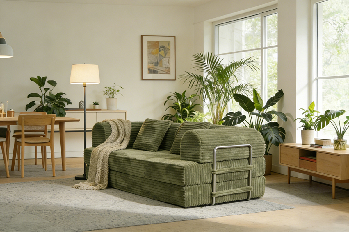 How does ordering compressed sofas in bulk affect the shipping cost per unit and what is a reasonable MOQ?