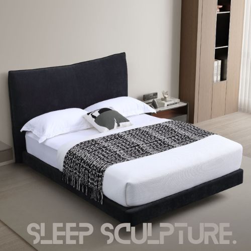 Elegant custom leather bed frame for residential projects