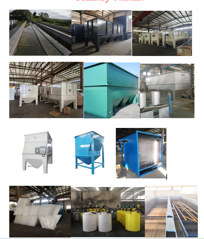 Industrial water treatment equipment with lamella clarifier and flocculation system