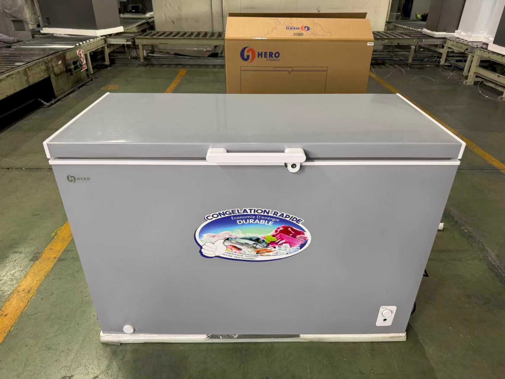 Energy-efficient commercial chest freezer for supermarket sourcing