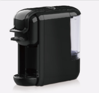 Touchscreen coffee machine detailing extraction temperature and volume adjustability