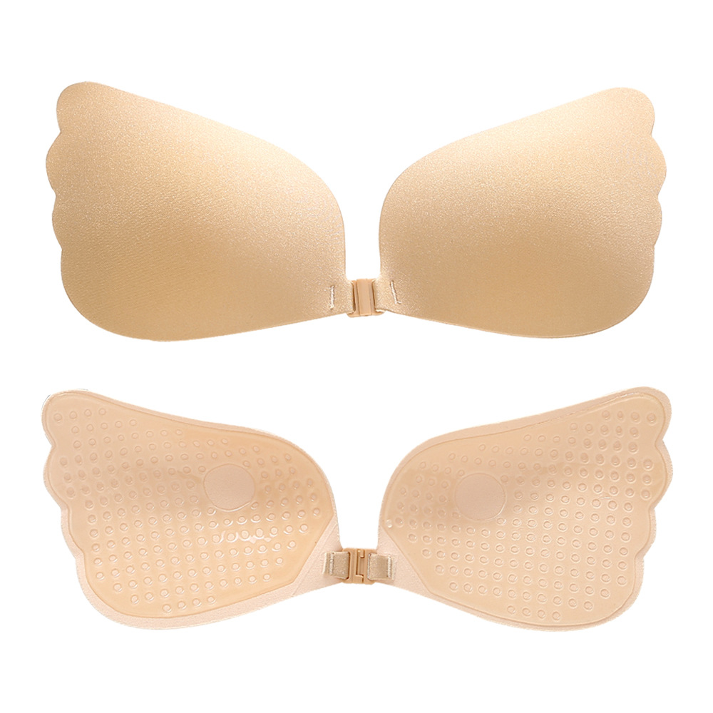Wing shaped adhesive bra in skin color showcasing the butterfly silhouette design