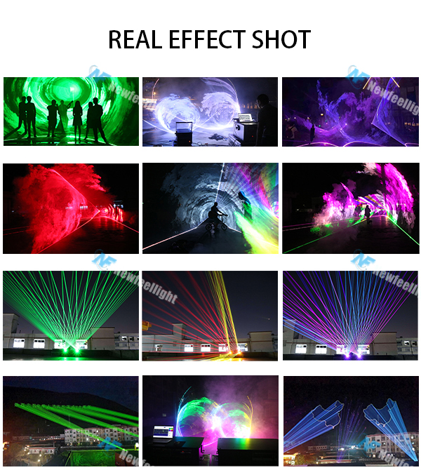 High power RGB laser beam projection demonstrating optical alignment and long distance performance